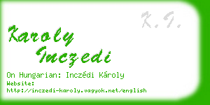 karoly inczedi business card